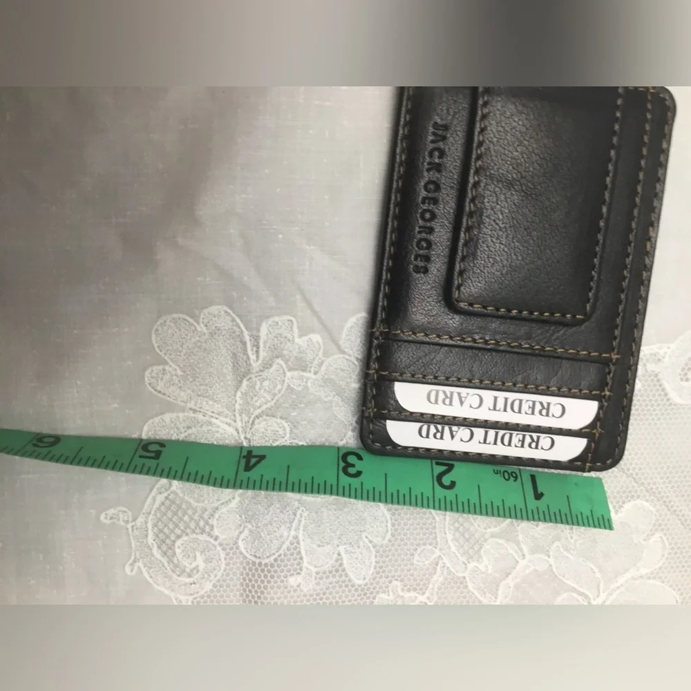 Jack Georges Black Leather Card Holder